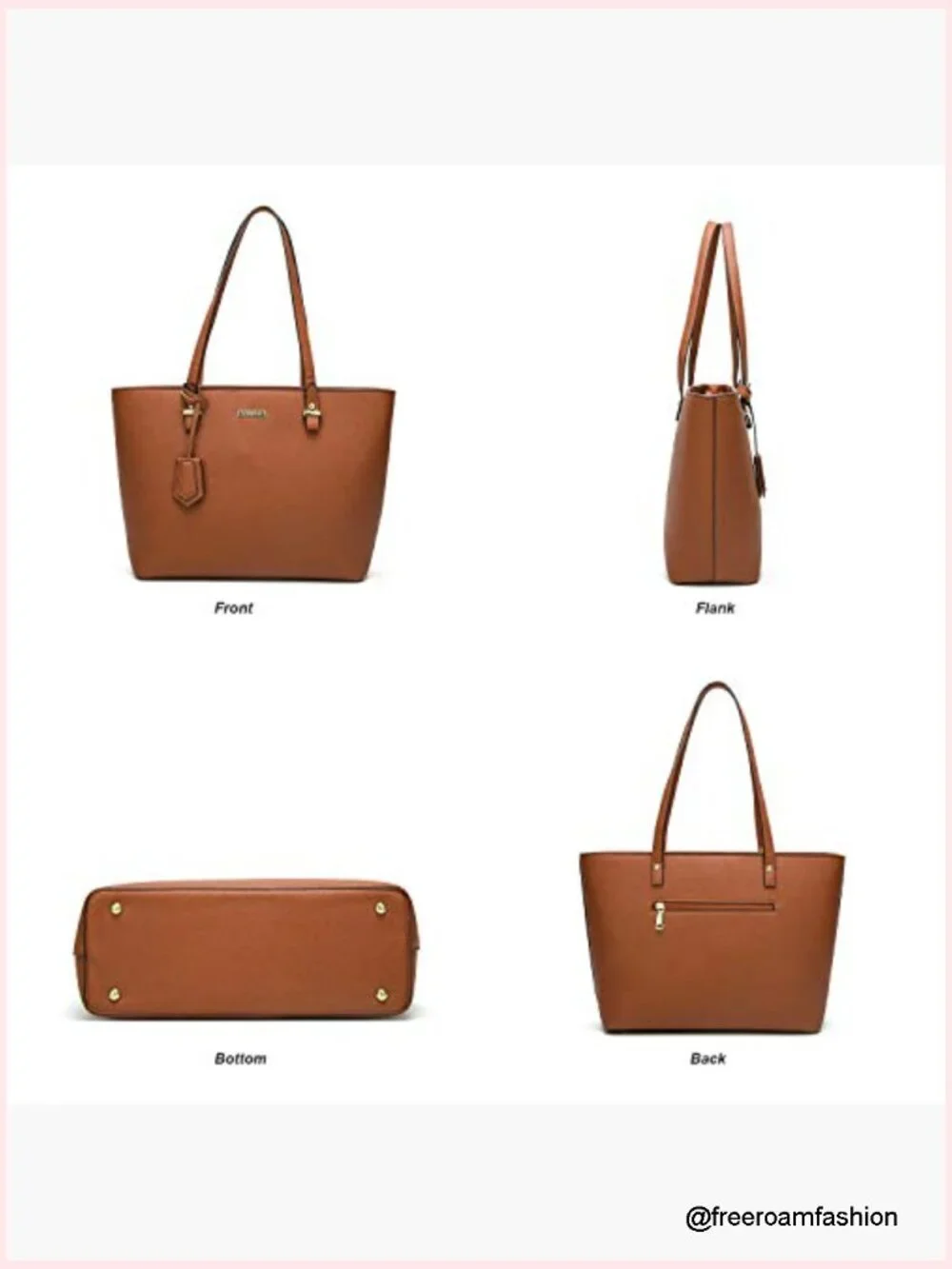 Synthetic Leather Satchel Handbag Set 4pcs Tote Shoulder Crossbody Bag Wallet